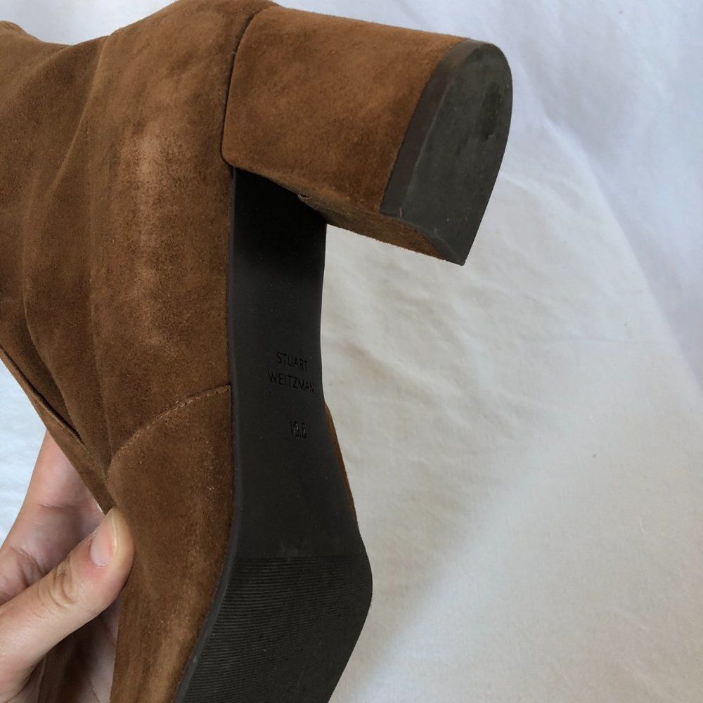 Stuart Weitzman Siggy Cognac Suede Booties - image 8